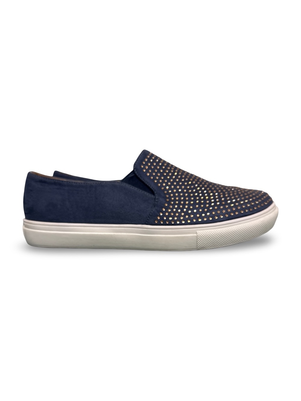 G.C. “Jackson” Blue Suede Studded Slip-On Sneakers Women 8